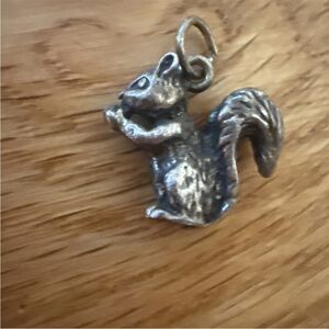 Squirrel 3D detailed sterling silver woodland animal figural bracelet charm